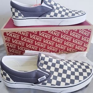 VANS CLASSIC SLIP ON Pewter Gray / White Size 8.5
